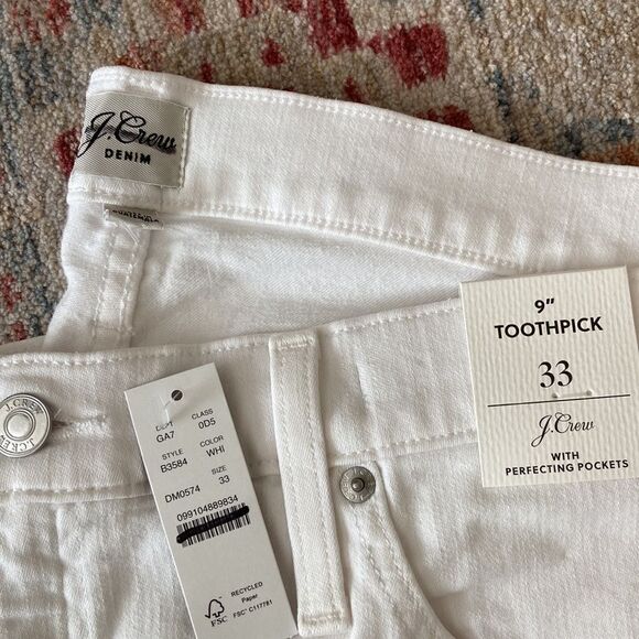 J. Crew 9" mid-rise toothpick jean in white* - Picture 6 of 6